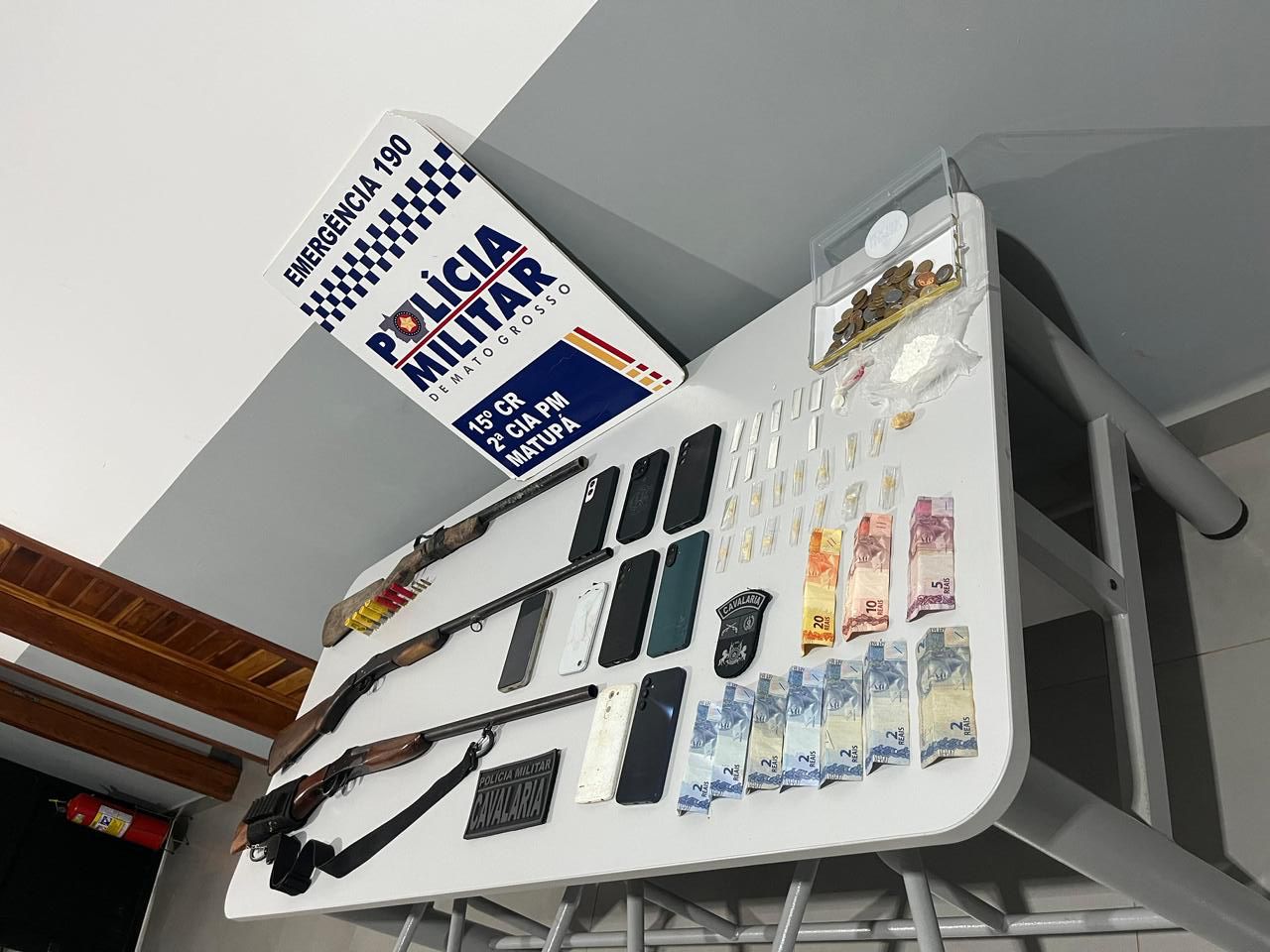 PM/MT desarticula ponto de tráfico e apreende armas em Matupá