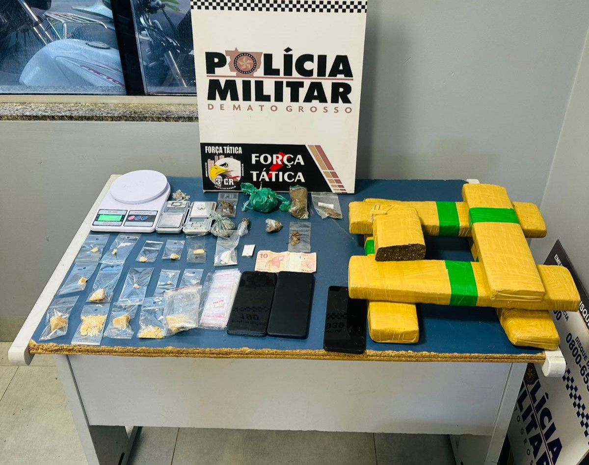 PM prende casal em flagrante por tráfico em Sinop