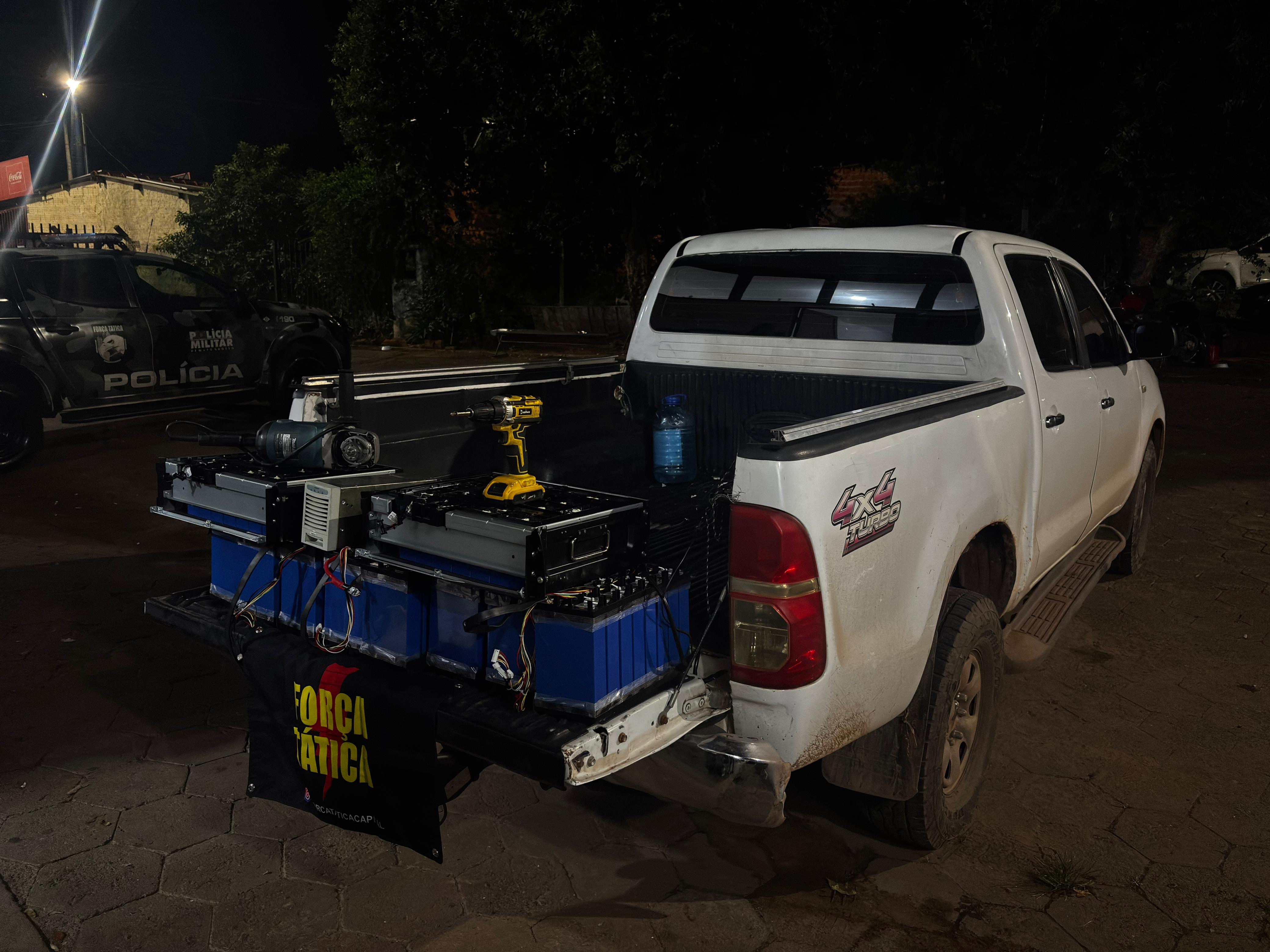 PM recupera R$ 50 mil em baterias de lítio furtadas em Várzea Grande