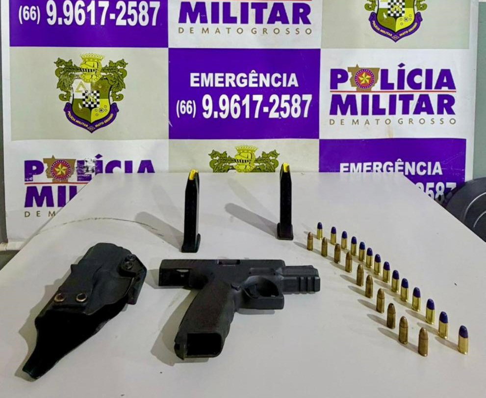 PM/MT prende homem com pistola em Guiratinga durante operação