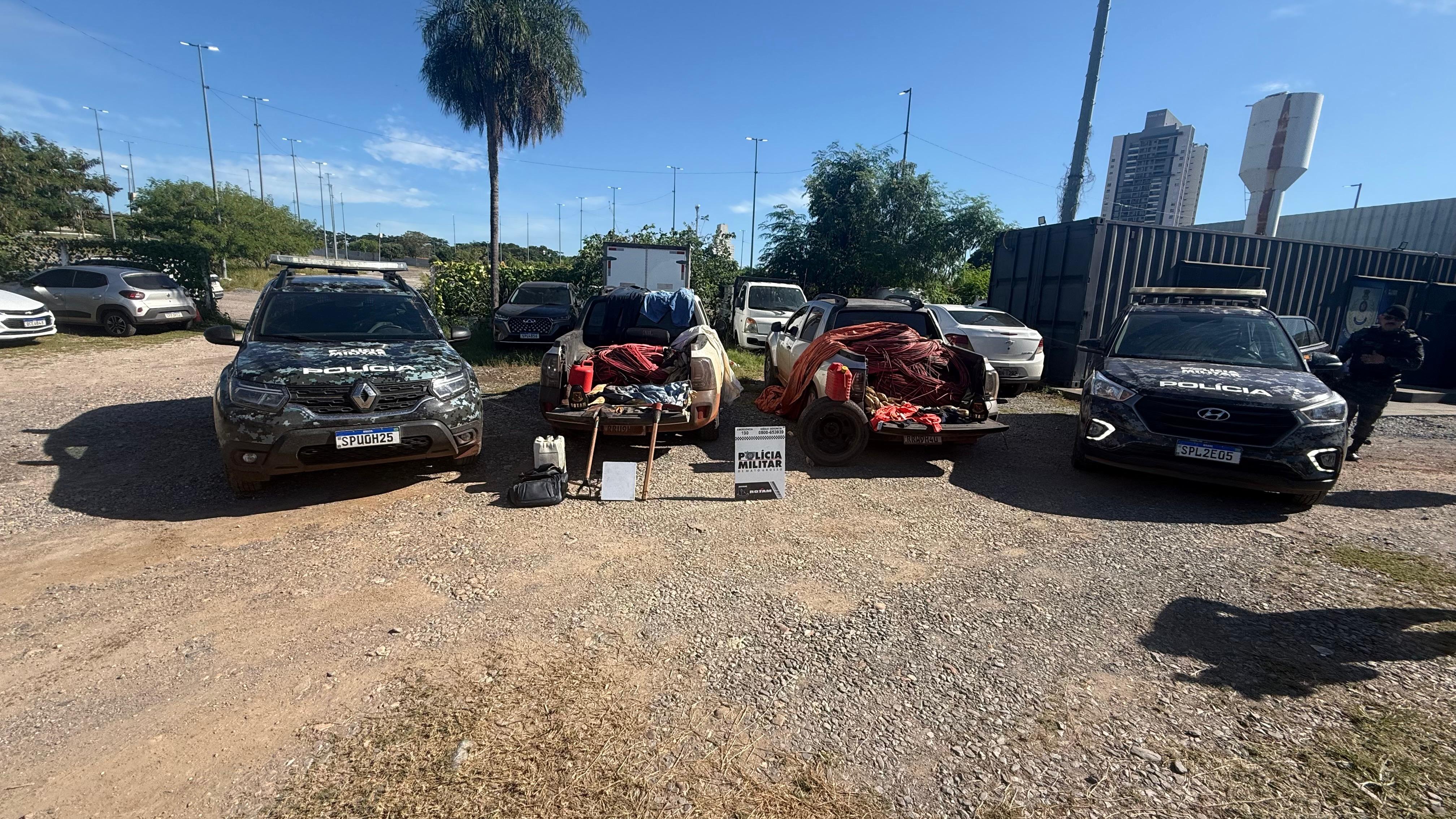 PM intercepta quadrilha e recupera fios de cobre de usina solar em Cuiabá